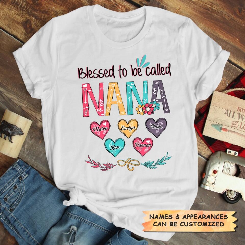 Personalized T-shirt - Gift For Grandma - Blessed To Be Called Grandma ARND036