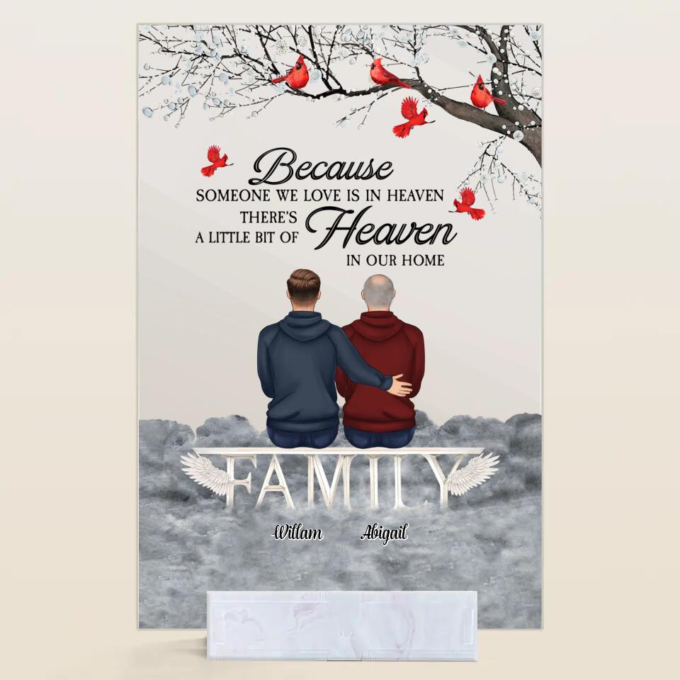 Personalized Acrylic Plaque - Gift For Family Member - A Hug From Heaven ARND037