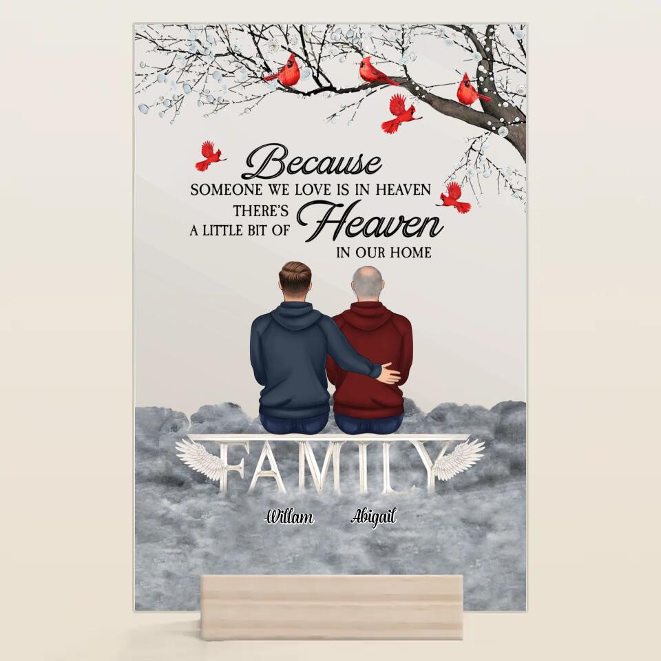 Personalized Acrylic Plaque - Gift For Family Member - A Hug From Heaven ARND037