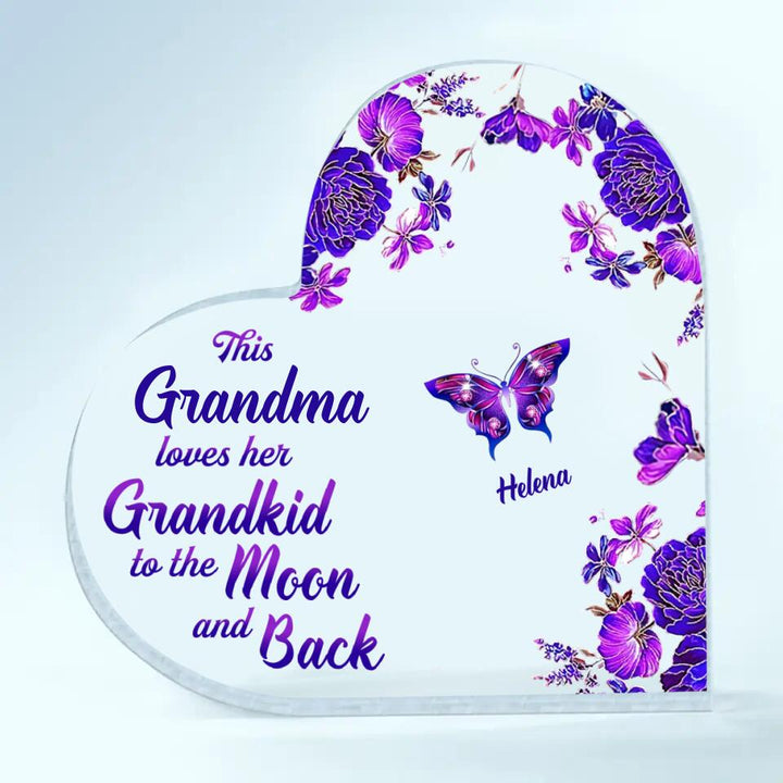 Personalized Heart-shaped Acrylic Plaque - Gift For Mom & Grandma - This Grandma Loves Her Grandkids ARND005