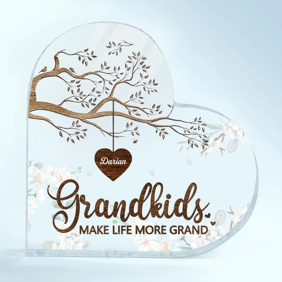 Personalized Heart-shaped Acrylic Plaque - Gift For Grandma - Grandchildren The Greatest Blessing Your Heart Will Ever Know ARND0014