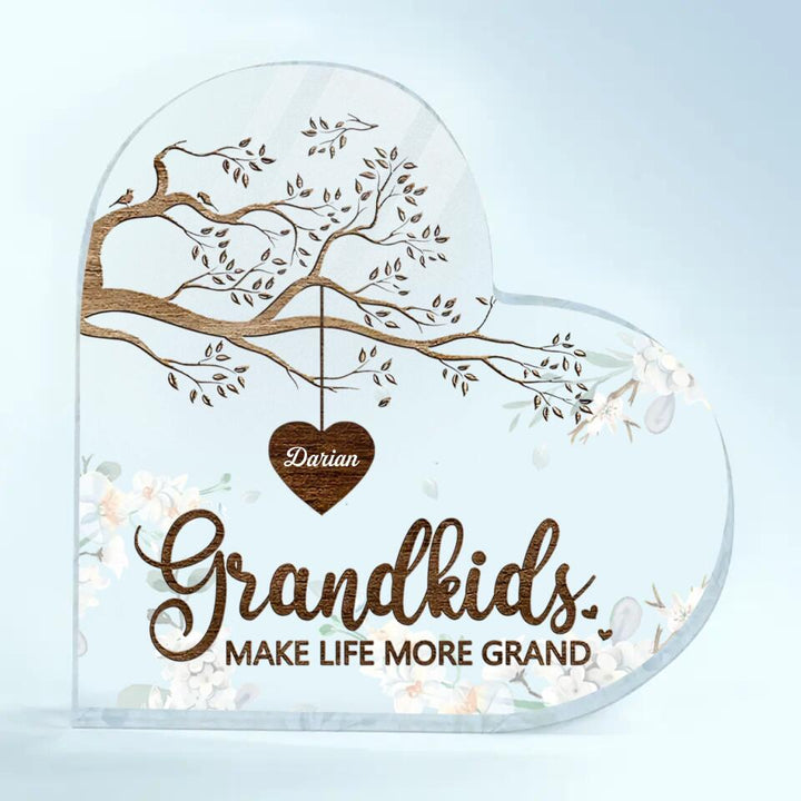 Personalized Heart-shaped Acrylic Plaque - Gift For Grandma - Grandchildren The Greatest Blessing Your Heart Will Ever Know ARND0014