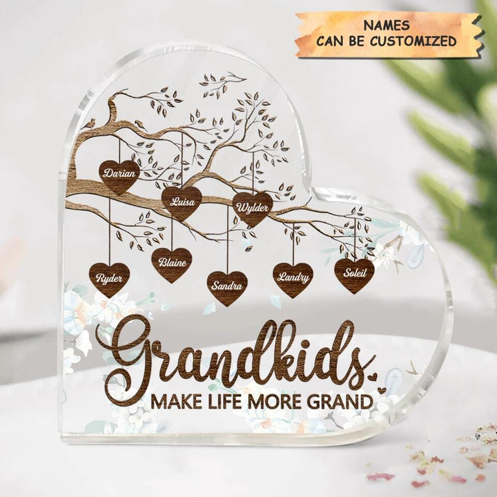 Personalized Heart-shaped Acrylic Plaque - Gift For Grandma - Grandchildren The Greatest Blessing Your Heart Will Ever Know ARND0014