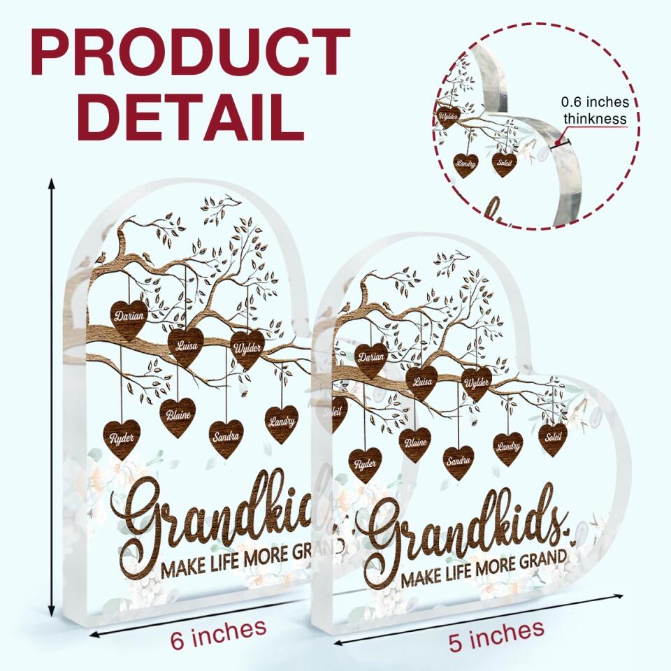 Personalized Heart-shaped Acrylic Plaque - Gift For Grandma - Grandchildren The Greatest Blessing Your Heart Will Ever Know ARND0014