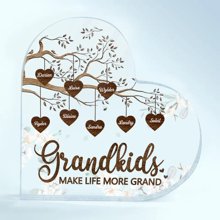 Personalized Heart-shaped Acrylic Plaque - Gift For Grandma - Grandchildren The Greatest Blessing Your Heart Will Ever Know ARND0014
