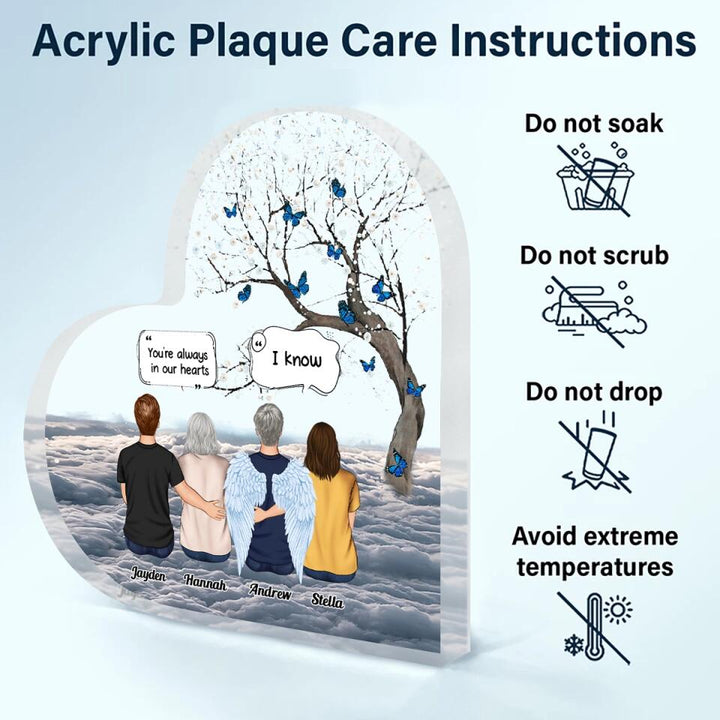 Personalized Heart-shaped Acrylic Plaque - Gift For Family Member - Forever In My Heart ARND037