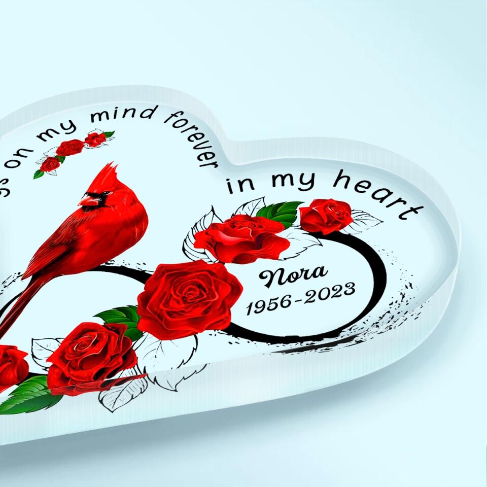 Personalized Heart-shaped Acrylic Plaque - Gift For Family Member - A Big Piece Of My Heart Lives In Heaven ARND037
