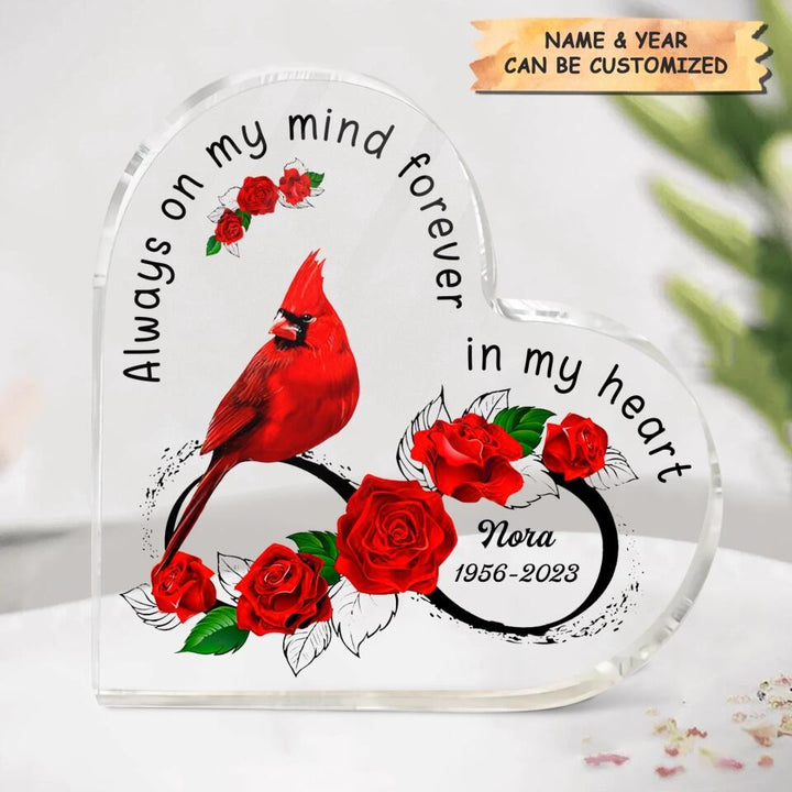 Personalized Heart-shaped Acrylic Plaque - Gift For Family Member - A Big Piece Of My Heart Lives In Heaven ARND037
