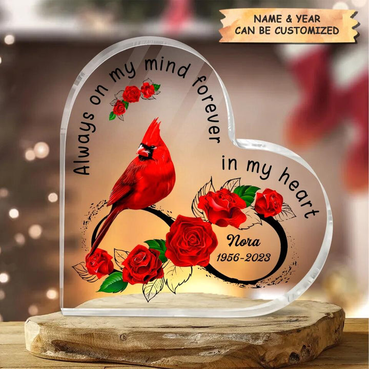 Personalized Heart-shaped Acrylic Plaque - Gift For Family Member - A Big Piece Of My Heart Lives In Heaven ARND037