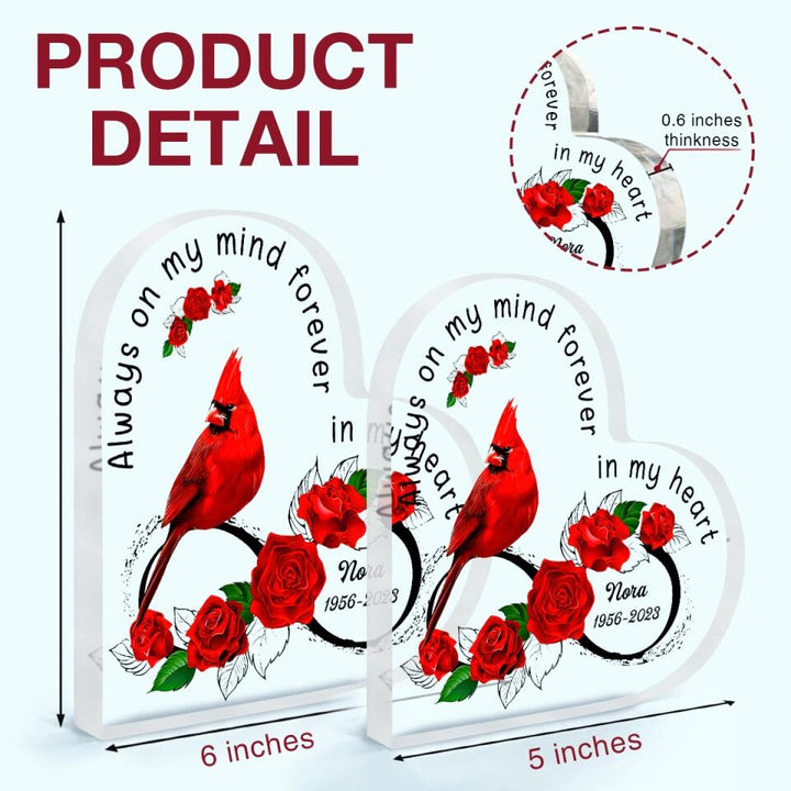 Personalized Heart-shaped Acrylic Plaque - Gift For Family Member - A Big Piece Of My Heart Lives In Heaven ARND037