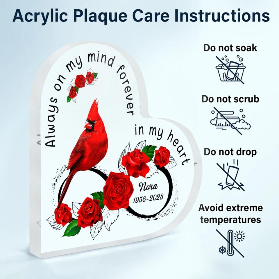 Personalized Heart-shaped Acrylic Plaque - Gift For Family Member - A Big Piece Of My Heart Lives In Heaven ARND037