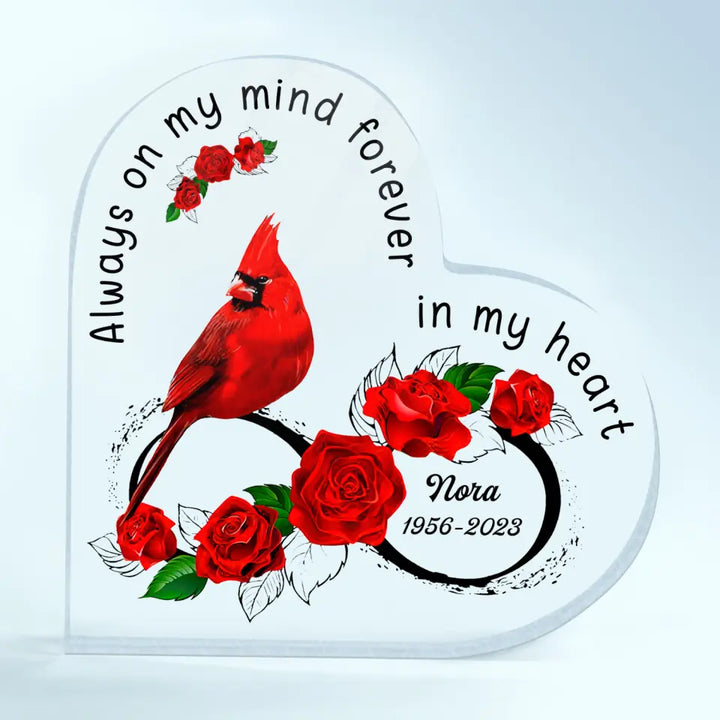 Personalized Heart-shaped Acrylic Plaque - Gift For Family Member - A Big Piece Of My Heart Lives In Heaven ARND037
