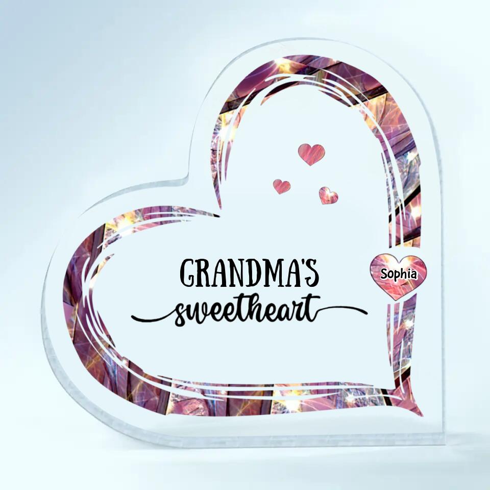 Personalized Heart-shaped Acrylic Plaque - Gift For Grandma - Grandma's Sweethearts ARND037