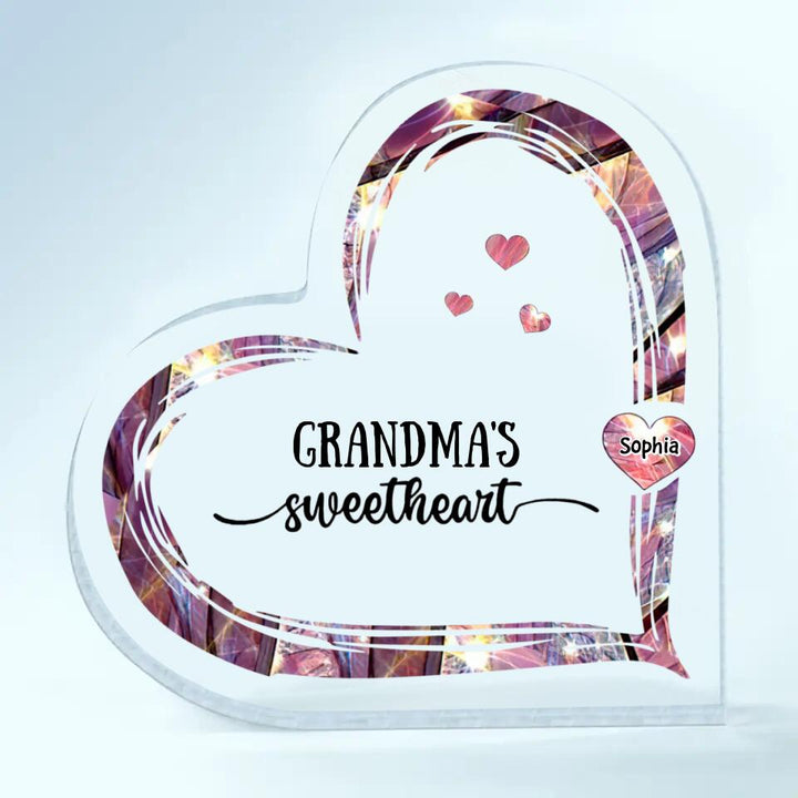 Personalized Heart-shaped Acrylic Plaque - Gift For Grandma - Grandma's Sweethearts ARND037