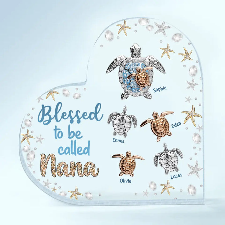 Personalized Heart-shaped Acrylic Plaque - Gift For Grandma - Blessed To Be Called Grandma ARND005