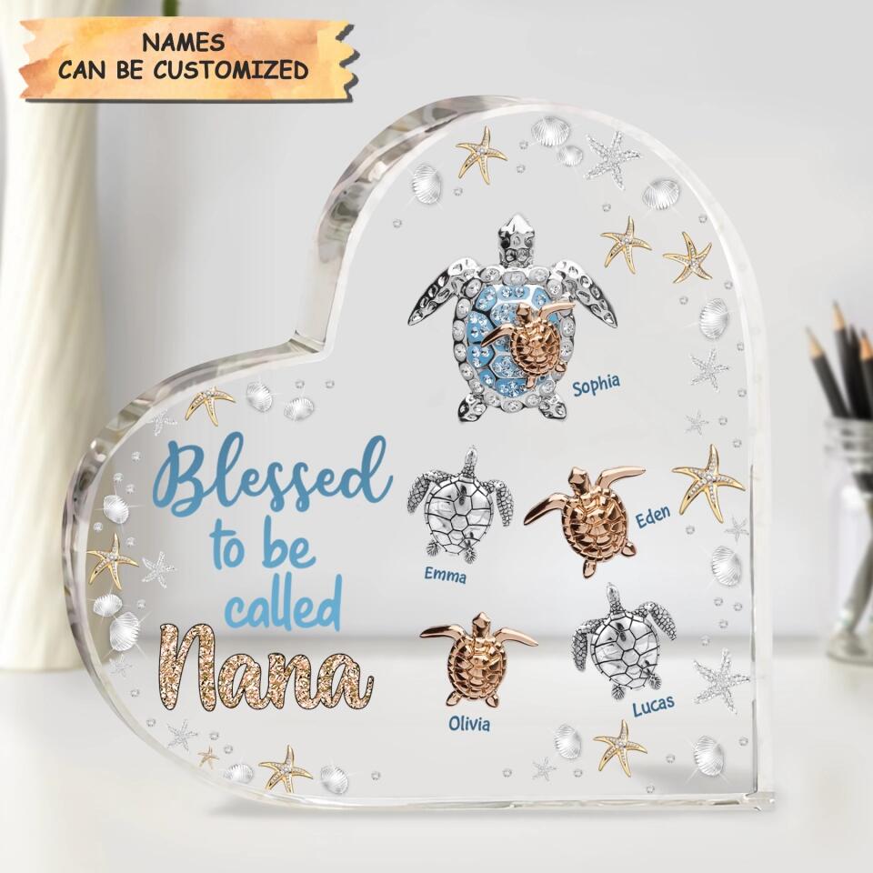 Personalized Heart-shaped Acrylic Plaque - Gift For Grandma - Blessed To Be Called Grandma ARND005