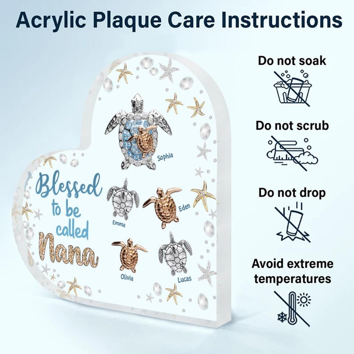 Personalized Heart-shaped Acrylic Plaque - Gift For Grandma - Blessed To Be Called Grandma ARND005