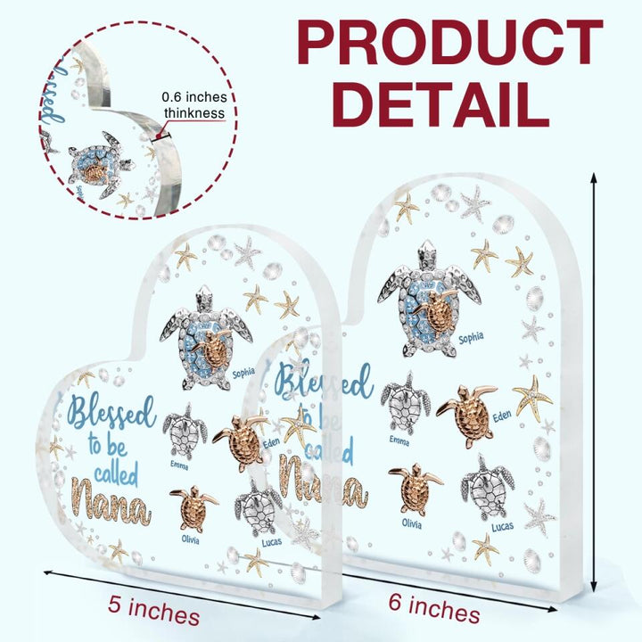 Personalized Heart-shaped Acrylic Plaque - Gift For Grandma - Blessed To Be Called Grandma ARND005