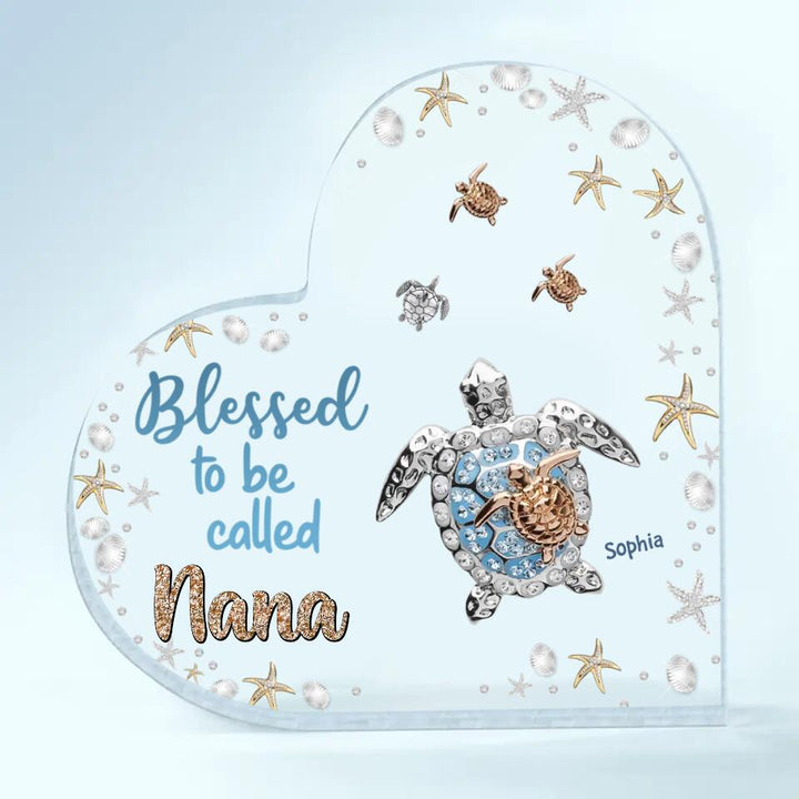 Personalized Heart-shaped Acrylic Plaque - Gift For Grandma - Blessed To Be Called Grandma ARND005
