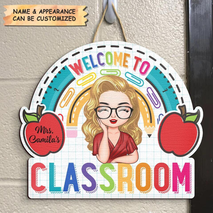Personalized Door Sign - Gift For Teacher - Welcome To My Classroom ARND018