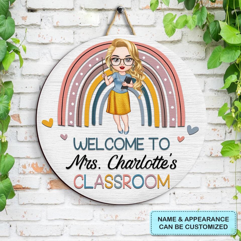 Personalized Door Sign - Gift For Teacher - Welcome To My Classroom ARND036