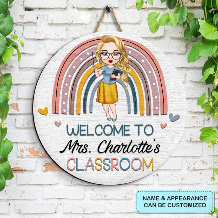 Personalized Door Sign - Gift For Teacher - Welcome To My Classroom ARND036
