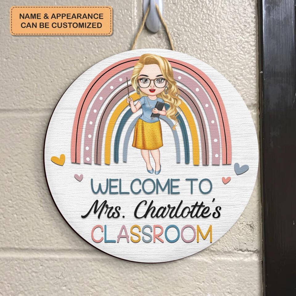 Personalized Door Sign - Gift For Teacher - Welcome To My Classroom ARND036
