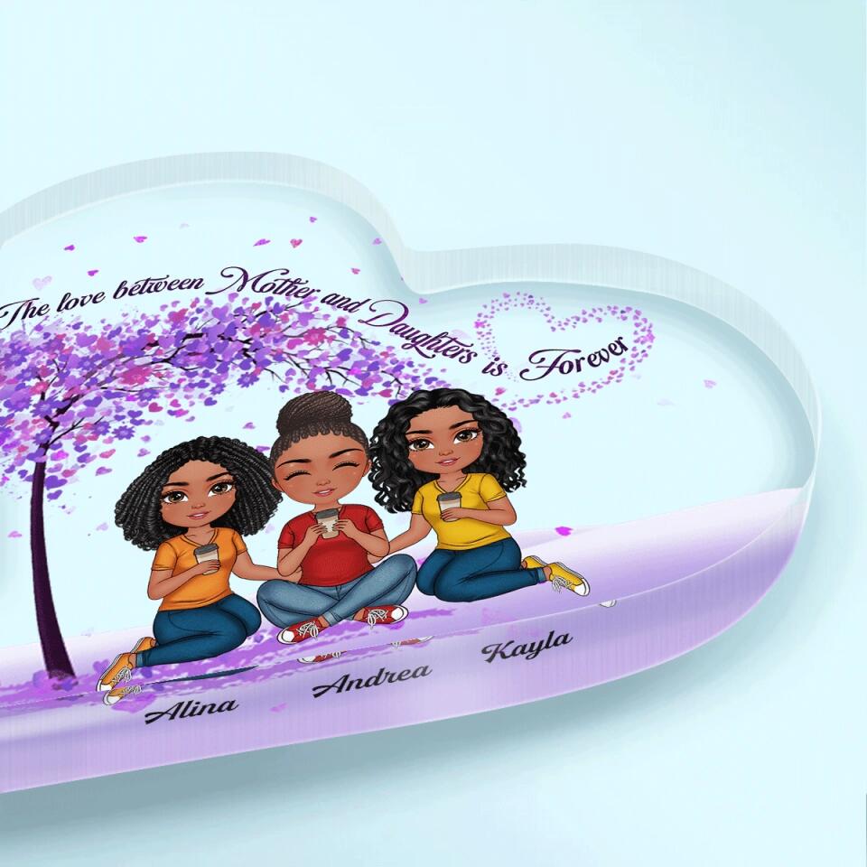 Personalized Heart-shaped Acrylic Plaque - Gift For Mom - Mother & Daughter Forever Linked Together Mother's Day Gift ARND0014