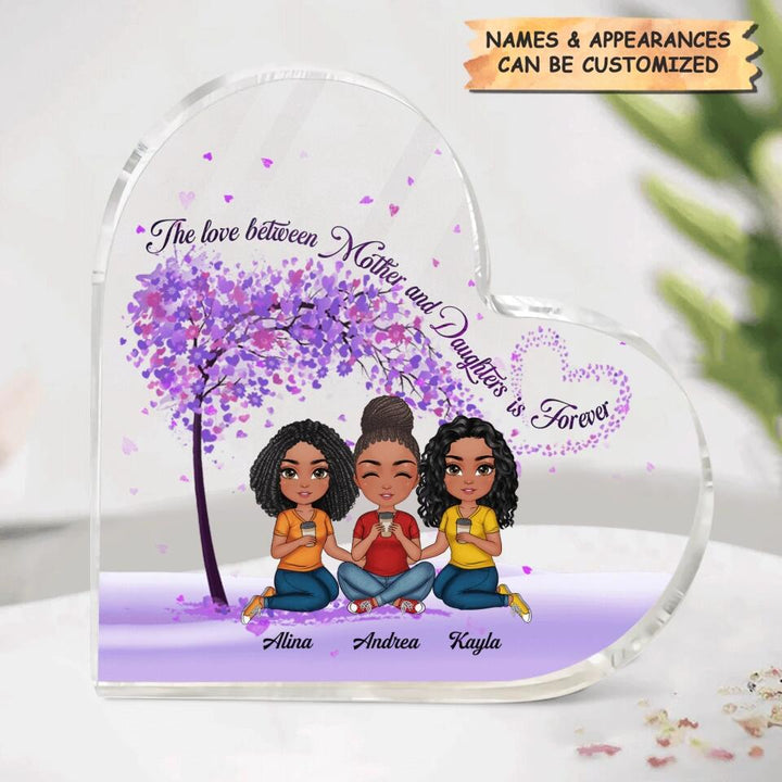 Personalized Heart-shaped Acrylic Plaque - Gift For Mom - Mother & Daughter Forever Linked Together Mother's Day Gift ARND0014