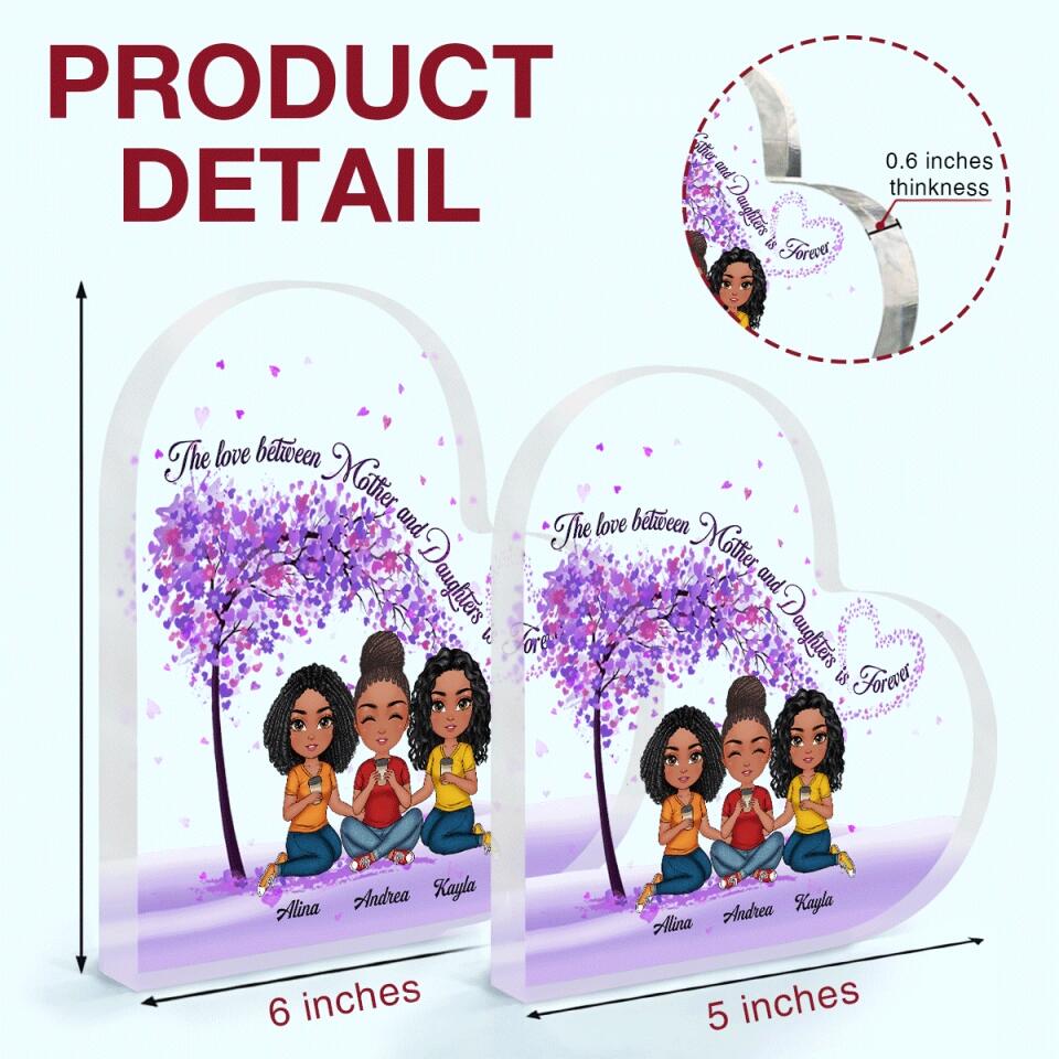 Personalized Heart-shaped Acrylic Plaque - Gift For Mom - Mother & Daughter Forever Linked Together Mother's Day Gift ARND0014