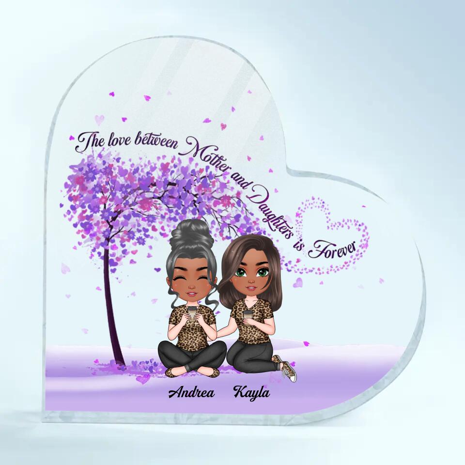 Personalized Heart-shaped Acrylic Plaque - Gift For Mom - Mother & Daughter Forever Linked Together Mother's Day Gift ARND0014