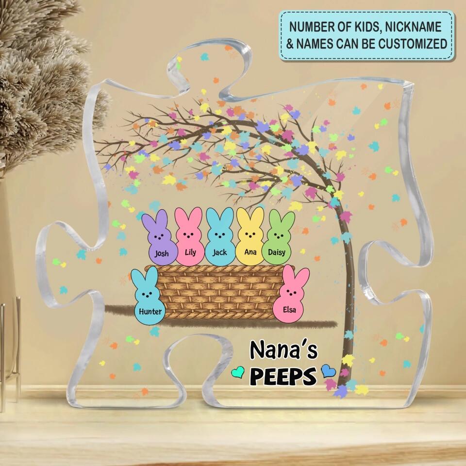 Personalized Puzzle Acrylic Plaque - Gift For Mom & Grandma - Nana's Peeps ARND018