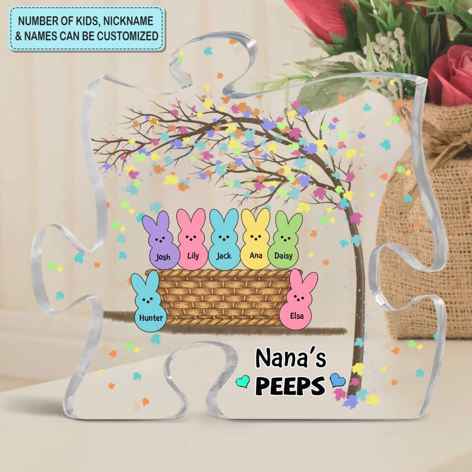 Personalized Puzzle Acrylic Plaque - Gift For Mom & Grandma - Nana's Peeps ARND018