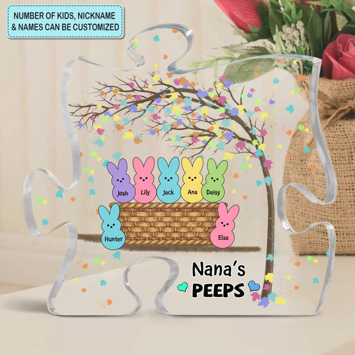 Personalized Puzzle Acrylic Plaque - Gift For Mom & Grandma - Nana's Peeps ARND018