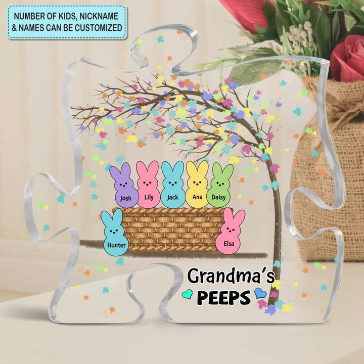 Personalized Puzzle Acrylic Plaque - Gift For Mom & Grandma - Nana's Peeps ARND018