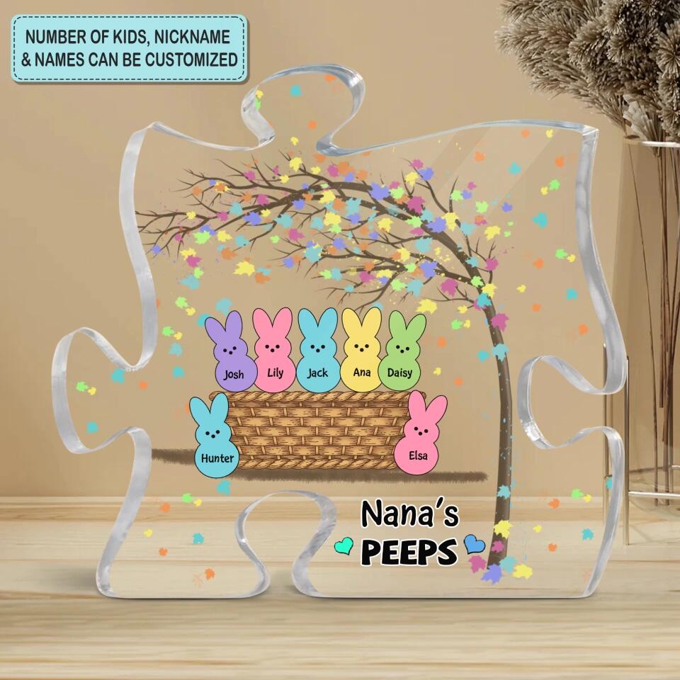 Personalized Puzzle Acrylic Plaque - Gift For Mom & Grandma - Nana's Peeps ARND018