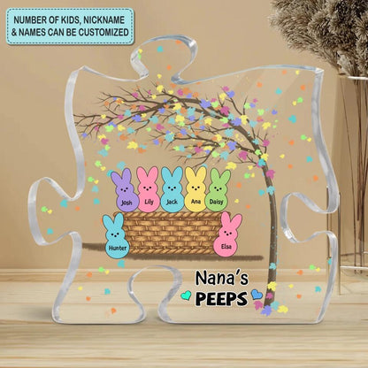 Personalized Puzzle Acrylic Plaque - Gift For Mom & Grandma - Nana's Peeps ARND018
