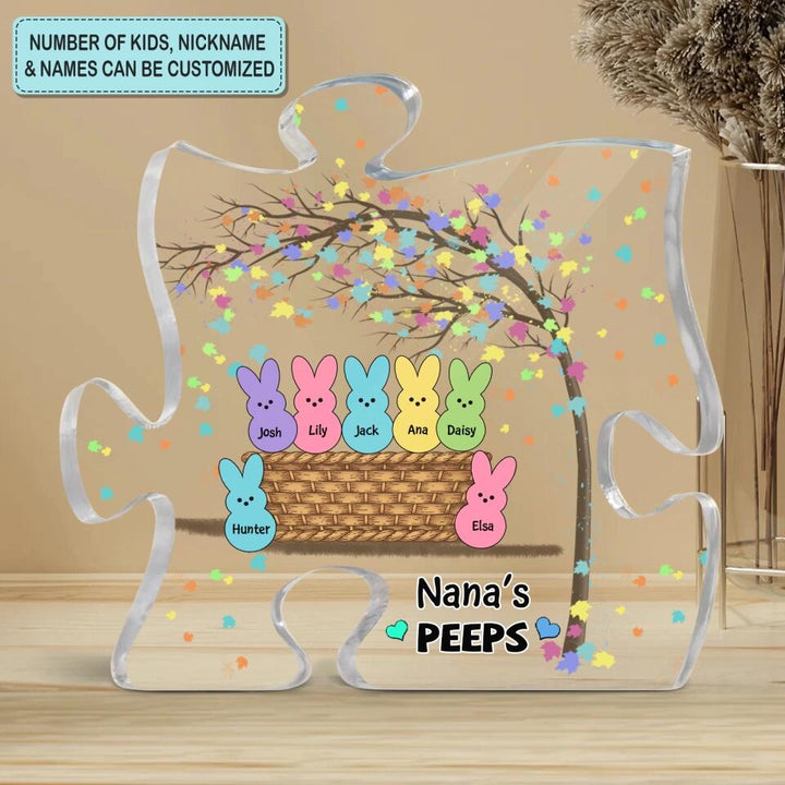 Personalized Puzzle Acrylic Plaque - Gift For Mom & Grandma - Nana's Peeps ARND018