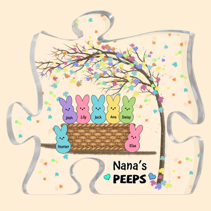 Personalized Puzzle Acrylic Plaque - Gift For Mom & Grandma - Nana's Peeps ARND018