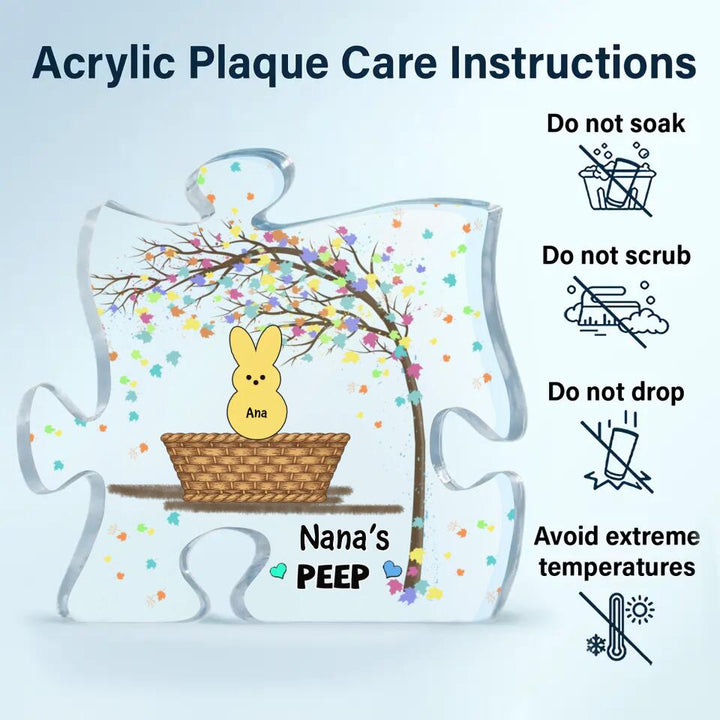 Personalized Puzzle Acrylic Plaque - Gift For Mom & Grandma - Nana's Peeps ARND018