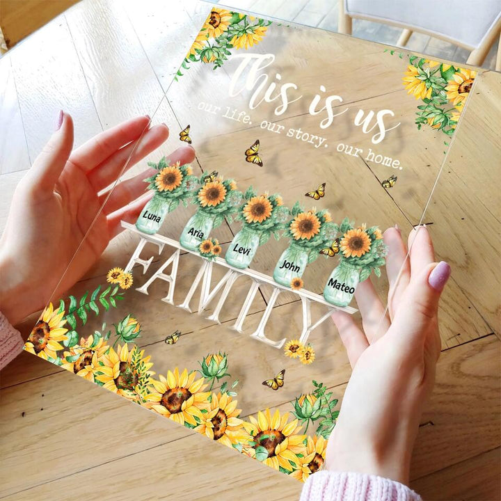 Personalized Acrylic Plaque - Gift For Family Member - This Is Us Our Life, Our Story, Our Home ARND037