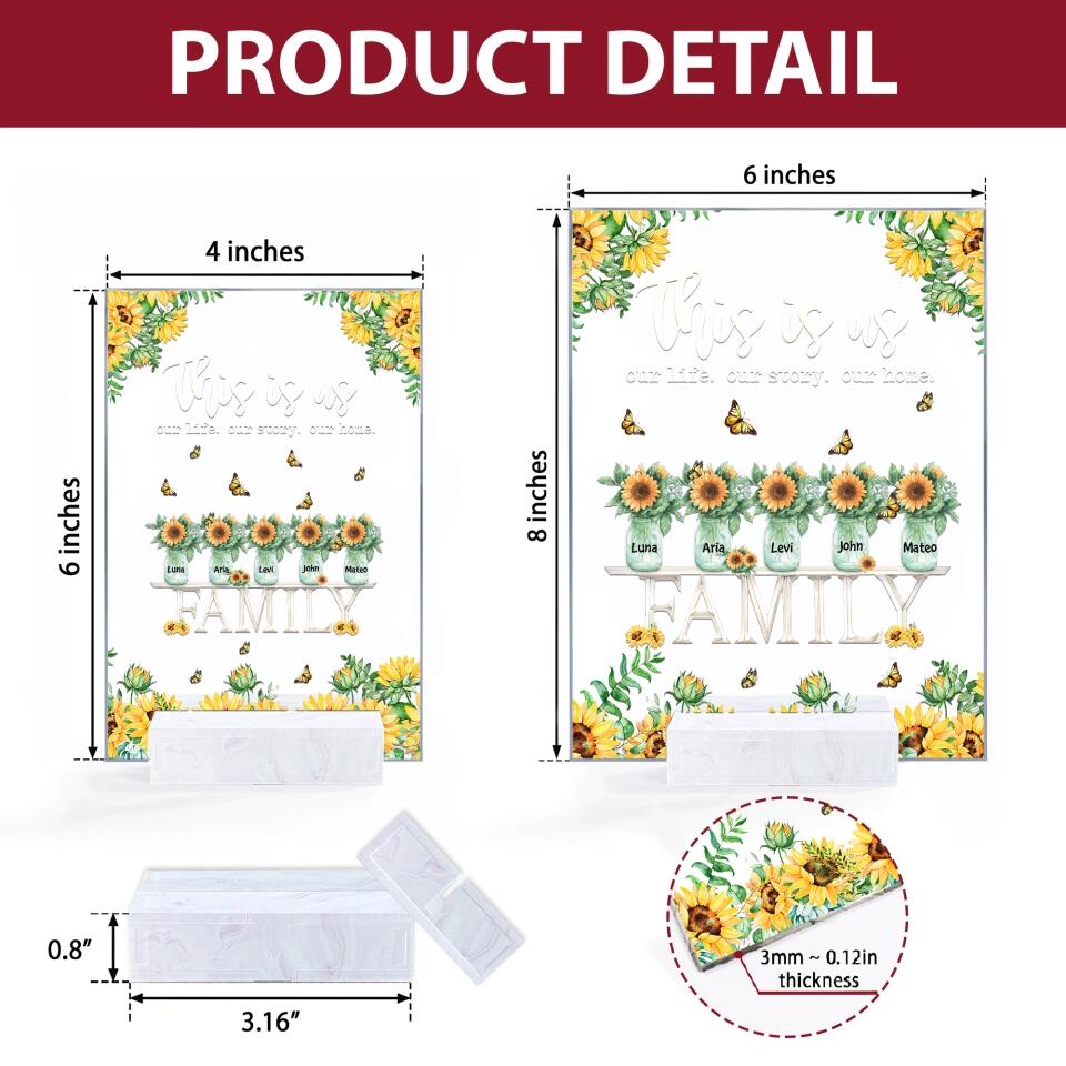 Personalized Acrylic Plaque - Gift For Family Member - This Is Us Our Life, Our Story, Our Home ARND037