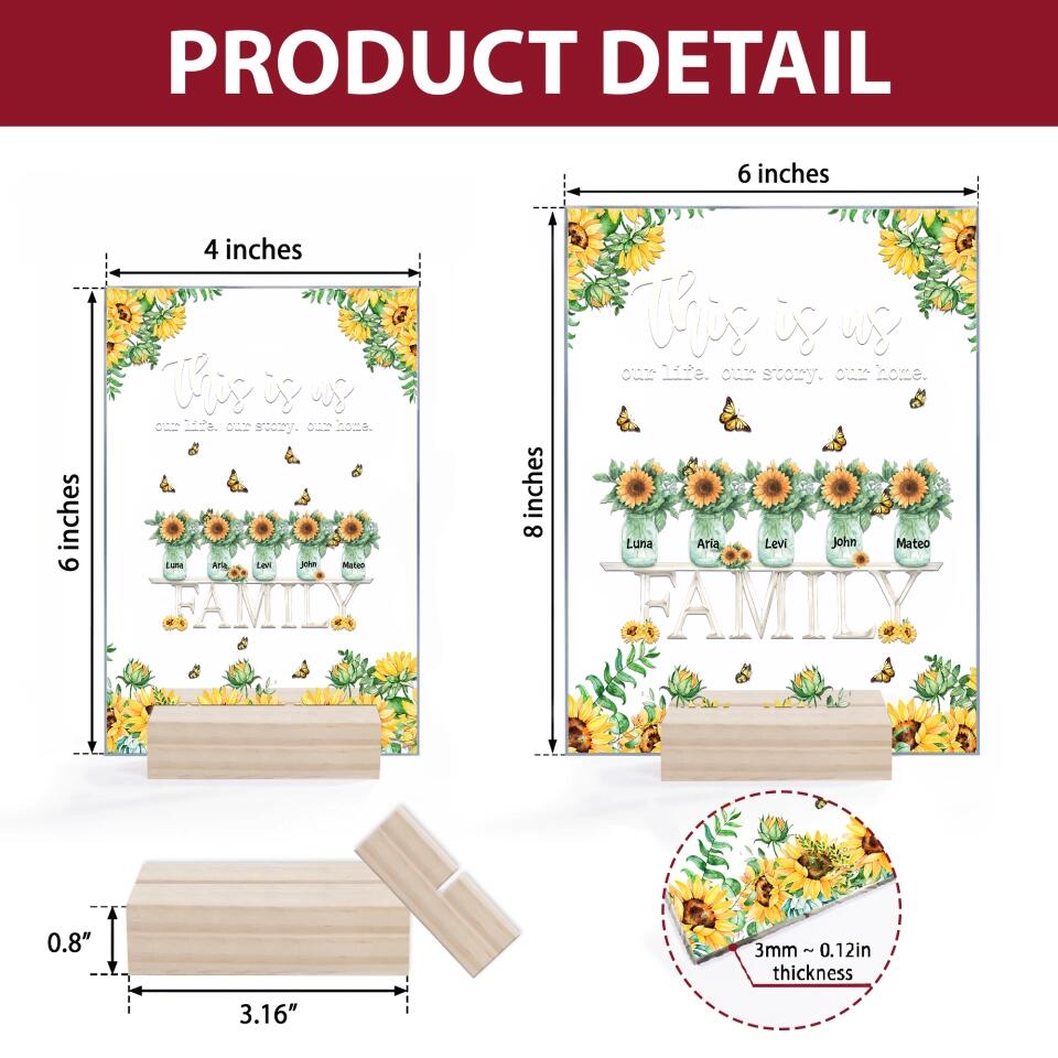 Personalized Acrylic Plaque - Gift For Family Member - This Is Us Our Life, Our Story, Our Home ARND037