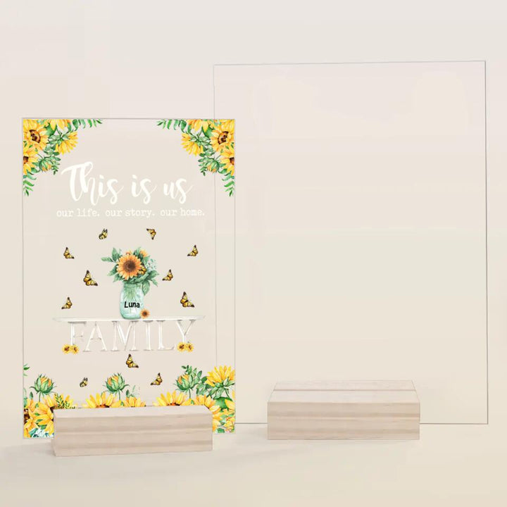 Personalized Acrylic Plaque - Gift For Family Member - This Is Us Our Life, Our Story, Our Home ARND037