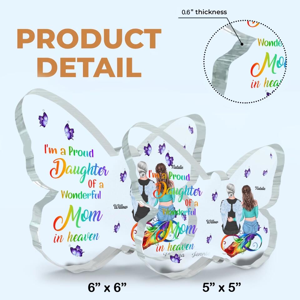 Personalized Butterfly Acrylic Plaque - Gift For Mom - Wonderful Mom In Heaven ARND018
