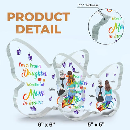 Personalized Butterfly Acrylic Plaque - Gift For Mom - Wonderful Mom In Heaven ARND018