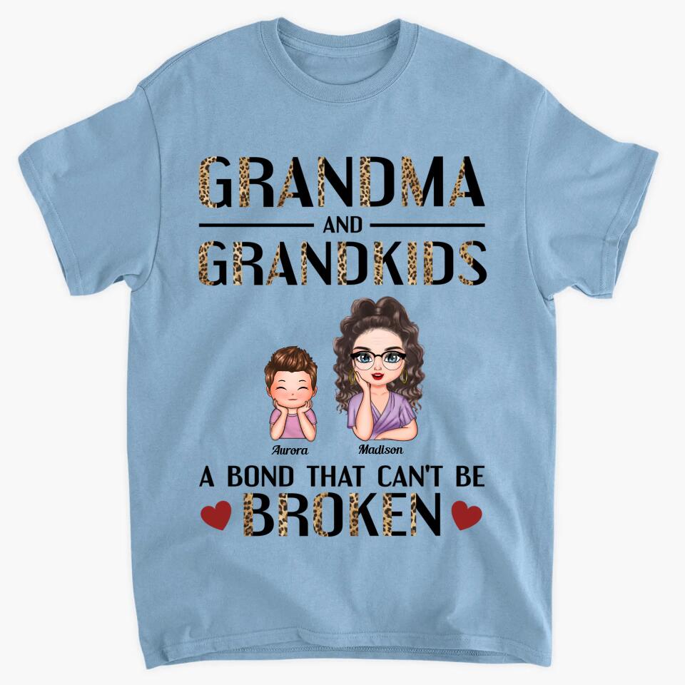 Personalized T-shirt - Gift For Grandma - Grandma & Grandkids A Bond That Can't Be Broken ARND037