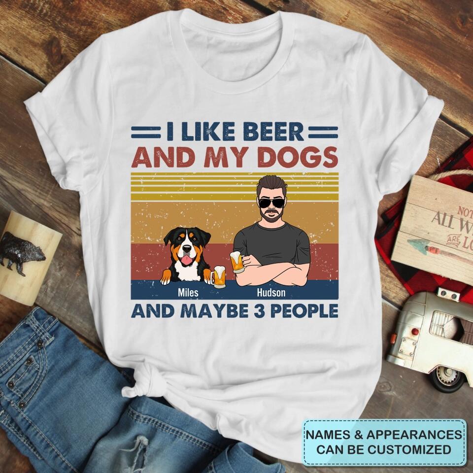 Personalized T-shirt - Gift For Dog Lover - I Like Beer And My Dog ARND0014