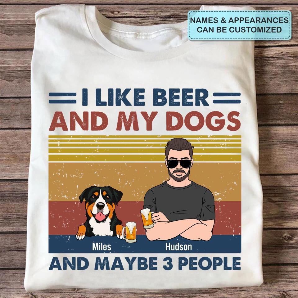 Personalized T-shirt - Gift For Dog Lover - I Like Beer And My Dog ARND0014