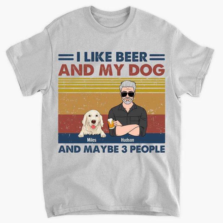 Personalized T-shirt - Gift For Dog Lover - I Like Beer And My Dog ARND0014